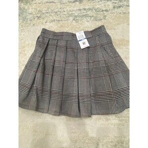 NWT Just Polly Size Small Plaid Pleated Pull On Skater Style Mini Skirt Uniform
